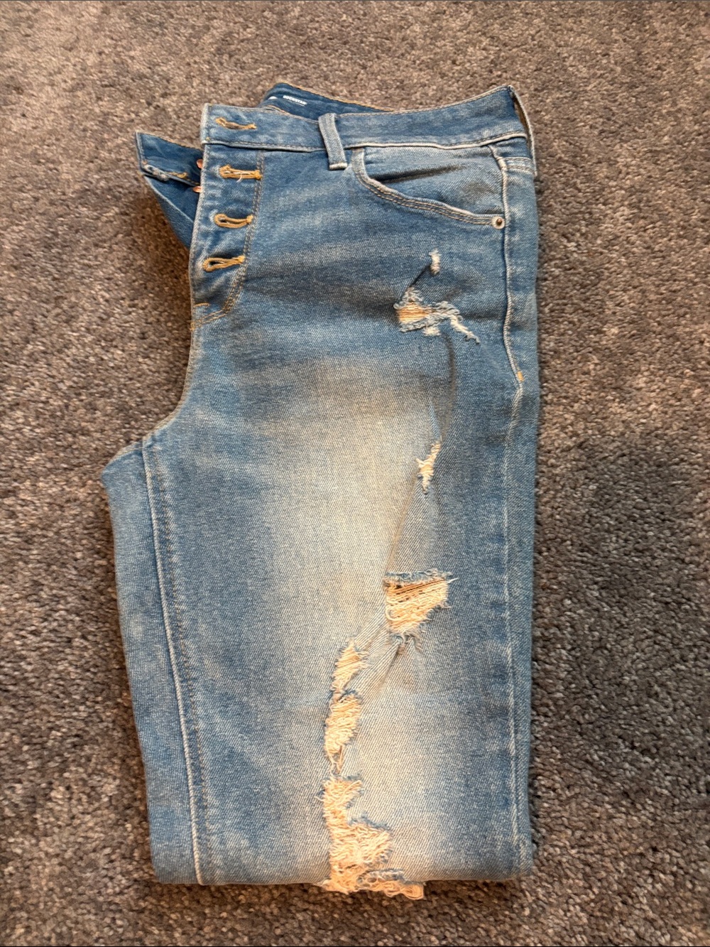 Old Navy Women's Skinny Distressed Light Blue Jeans